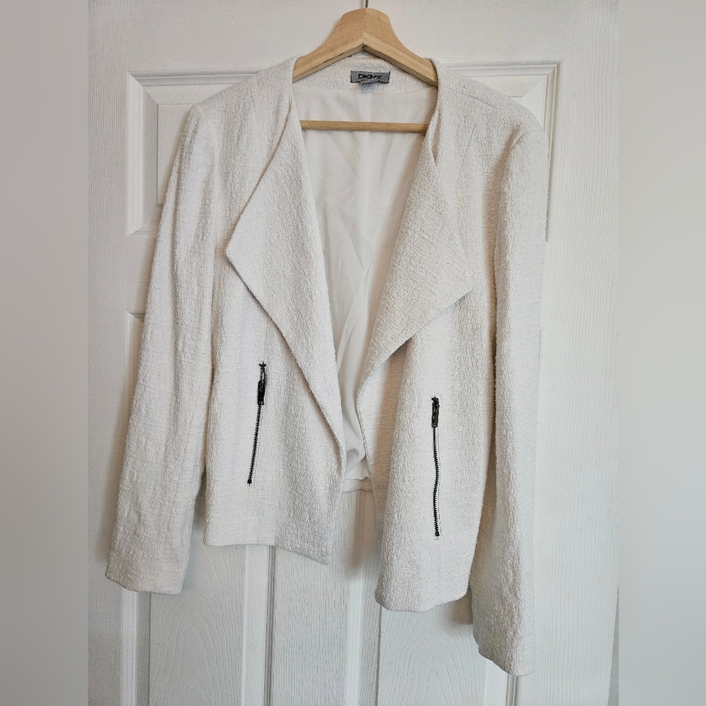 DKNY white jacket size 8
